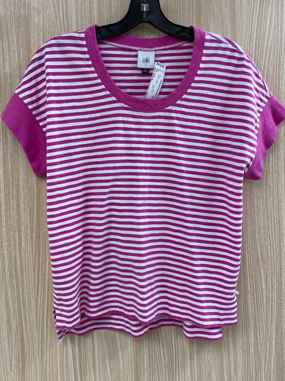CAbi Purple Stripe Top Size S